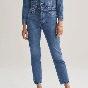 Agolde RILEY HIGH RISE STRAIGHT CROP IN AIR BLUE